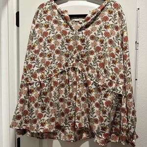 LOFT Peplum Floral Blouse